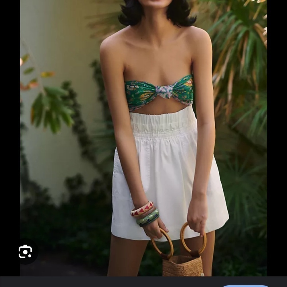 Anthropologie Maeve White Paperbag Skort